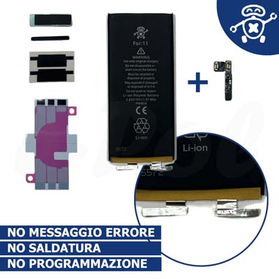 Batteria SOLO CELLE per Apple iPhone 11 NEW TECHNOLOGY by e-Pol + flex tag-on ®